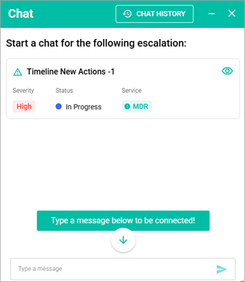 Chat pop-up window