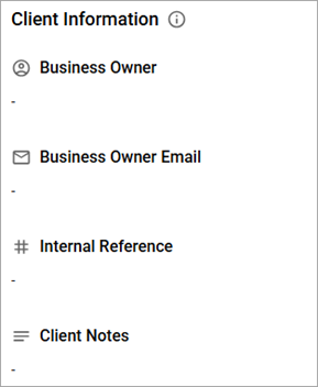 Client Information section 